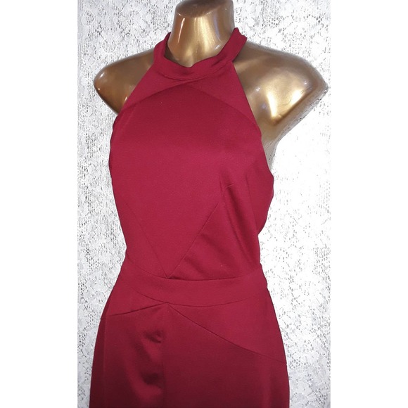 Adelyn Rae Sz S Burgundy Red Cutout Cage Dress - Picture 4 of 8